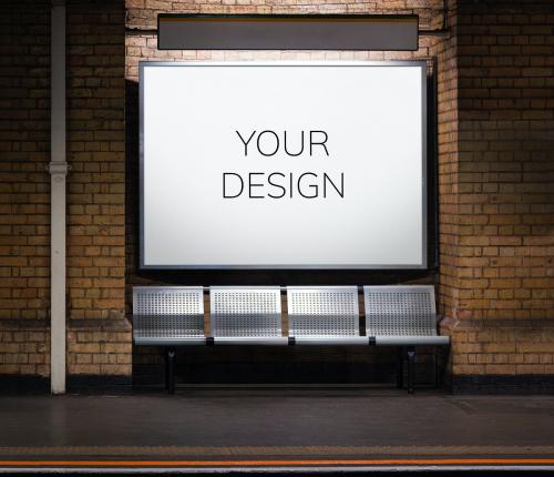 Blank mockup billboard in subway - 6403