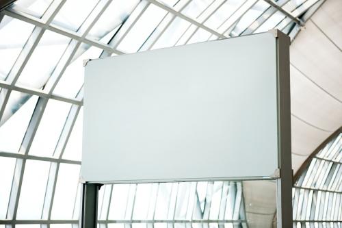 White blank billboard at an airport - 6443