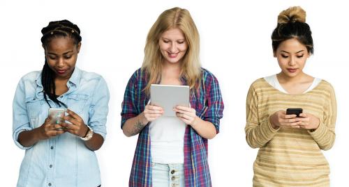 Group of Girls Using Technology Gadgets - 6604