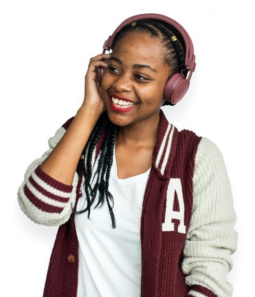 African Woman Casual Lifestyle Headphones Music Concept - 6622