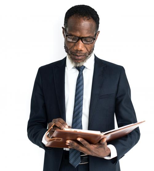 African Descent Business Man Notebook Portrait - 6642