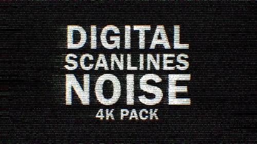 Videohive - 4k Color Digital Scanlines Noise 9 Pack