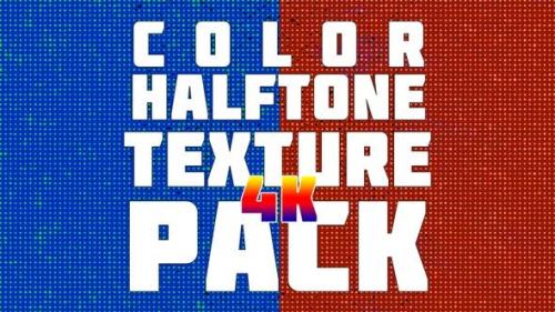 Videohive - Color Halftone Texture Pack 4K