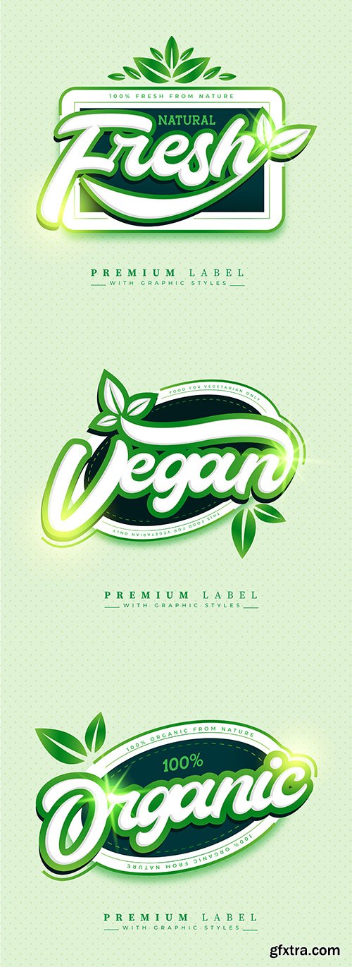 Sticker label fresh and organic food premium design
