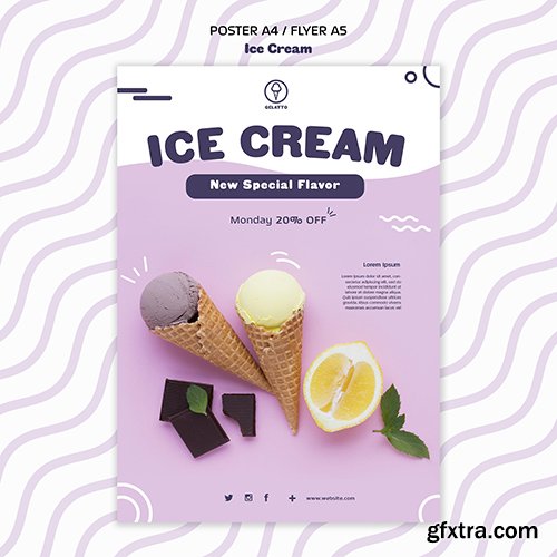 Ice cream poster template