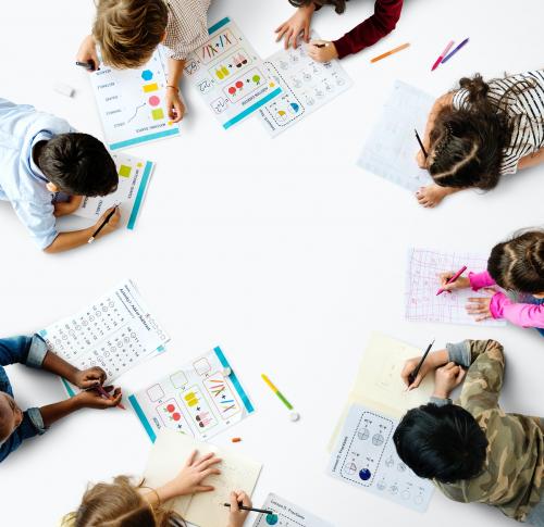 Students Concentrating with Mathematics Homework Learning - 5967