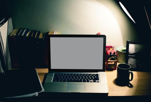 Computer laptop on wooden table - 6035