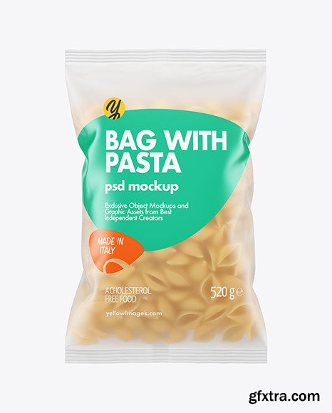 Frosted Plastic Bag With Conchiglie Pasta mockup 63879