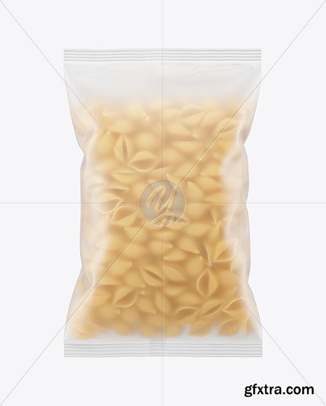 Frosted Plastic Bag With Conchiglie Pasta mockup 63879