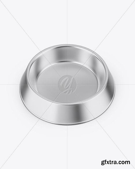 Metallic Pet Feeding Bowl Mockup 63930