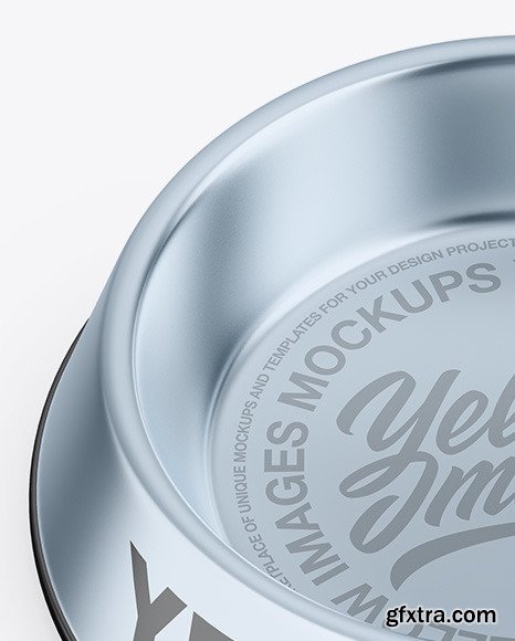 Metallic Pet Feeding Bowl Mockup 63930