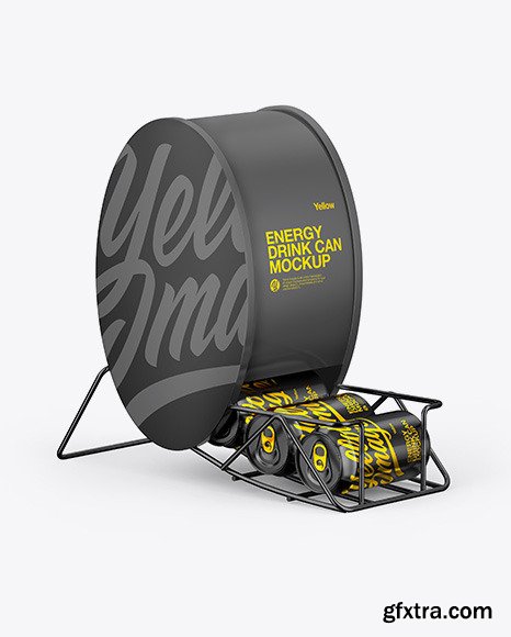 Dispenser w/ Glossy Metallic Cans Mockup 63918