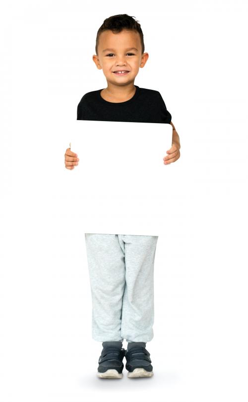 Happiness little boy smiling holding blank placard - 6268