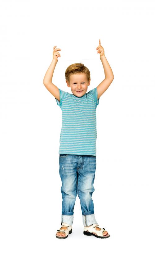 Caucasian Ethnicity Boy holding Placard - 6277