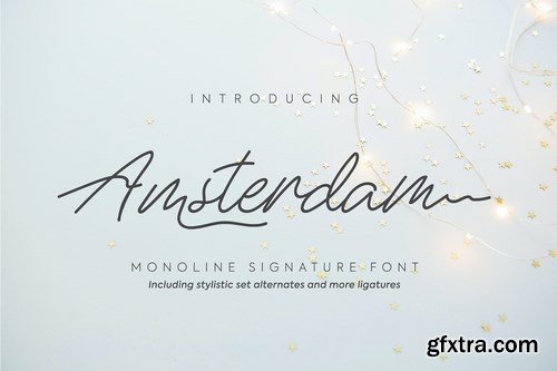 Amsterdam Monoline Signature Font