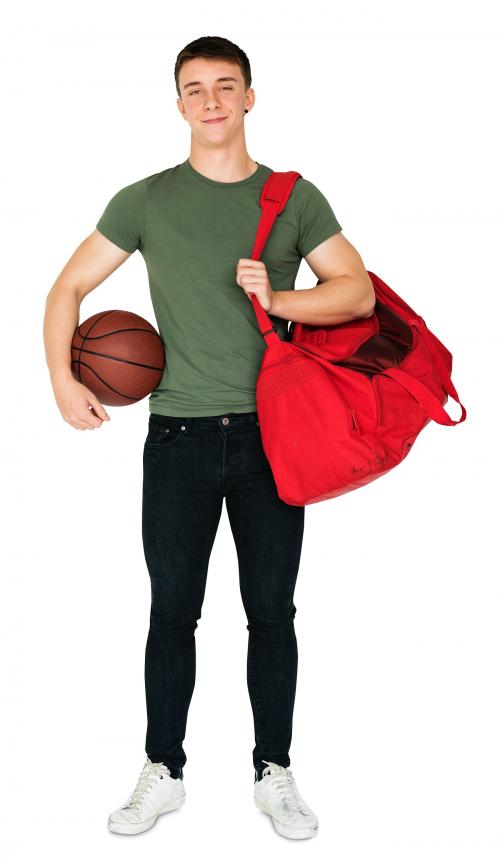 Young adult muscular man holding basketball - 4931