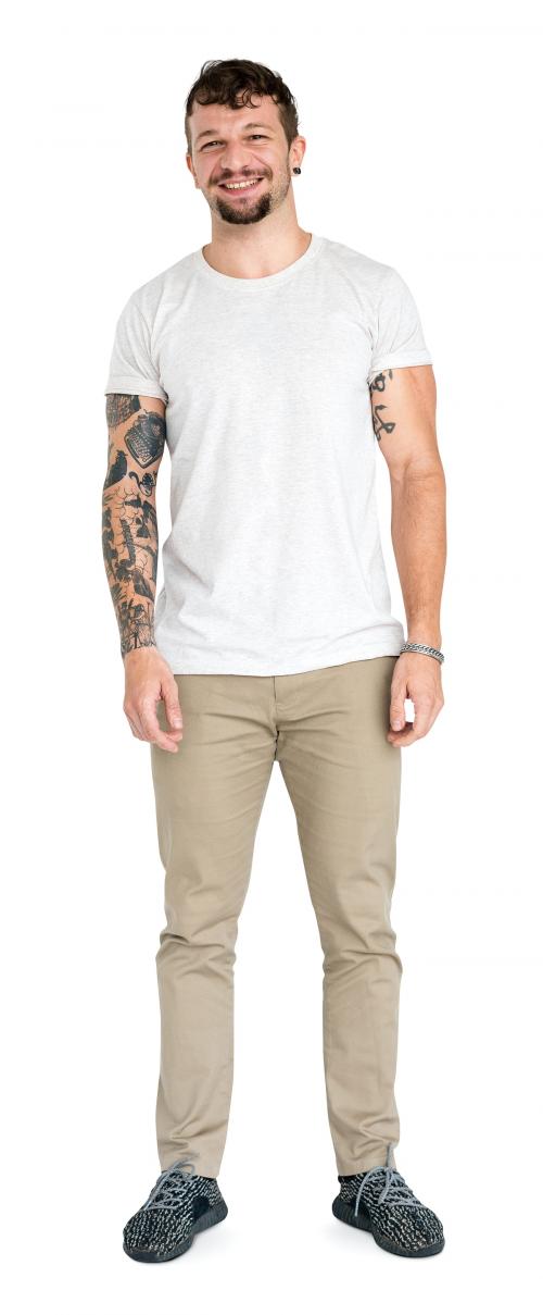 A casual man with tattoo in a shoot - 4943