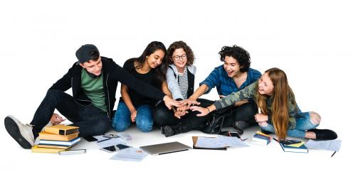 Group of students studying together - 4974