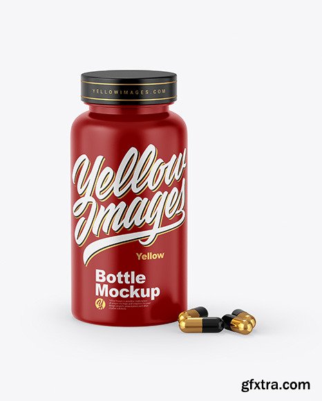 Matte Bottle & Capsules Mockup 63937