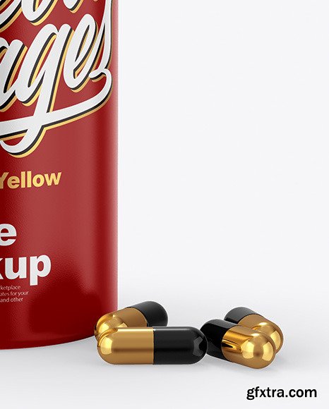 Matte Bottle & Capsules Mockup 63937