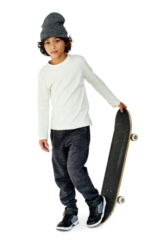 Caucasian Little Boy Adorable Skateboarding - 5047