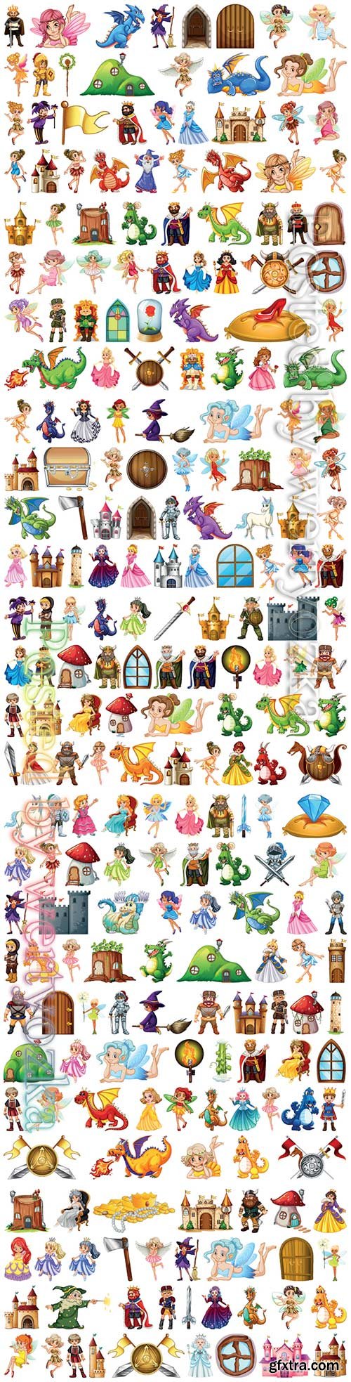 Set of fairy tale vector character