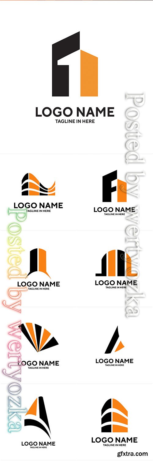 Construction and building company logos vector illustration