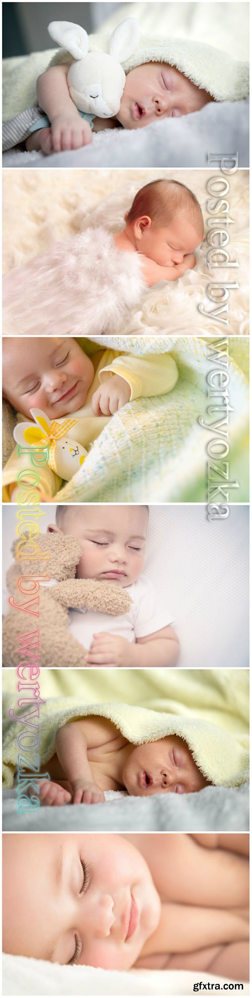 Cute little baby sleeping beautiful stock photo