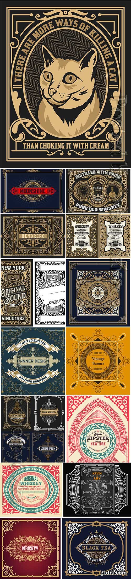 Vintage labels in vector, ornaments and logos # 3