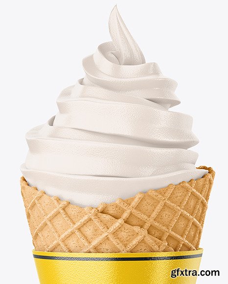 Ice Cream Cone with Waffle Mockup 64044