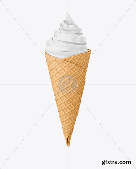 Ice Cream Cone with Waffle Mockup 64044