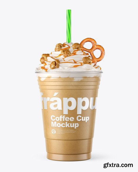 Coffee Cup Topped with Popcorn & Pretzel Mockup 64068