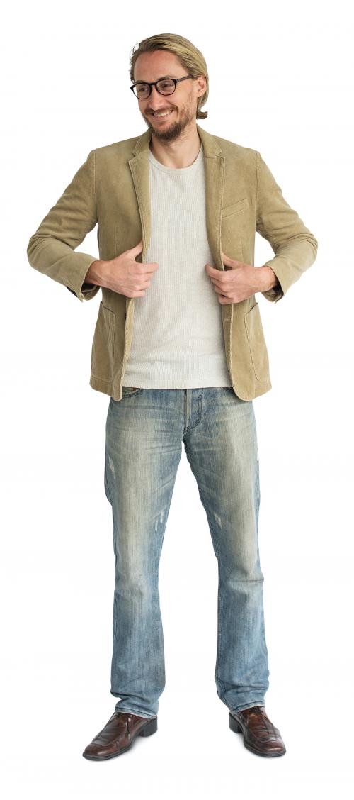 Casual man standing smiling - 4742