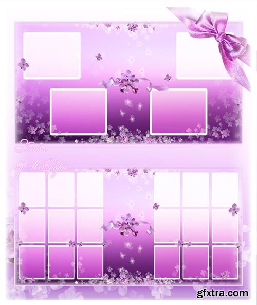 Beautiful photo album with beautiful lilac patterns design