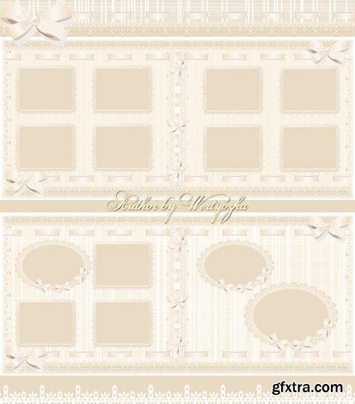 Beautiful photo album with beige delicate patterns design