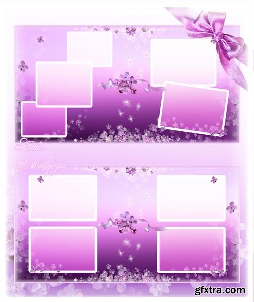 Beautiful photo album with beautiful lilac patterns design