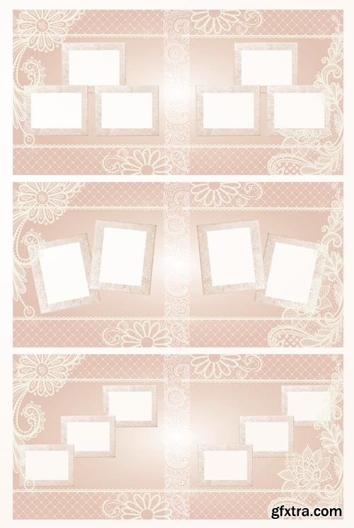 Beautiful wedding photo album with delicate patterns design