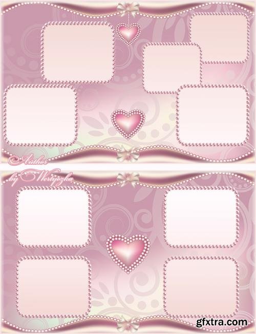 Beautiful photo album with beautiful pink patterns design