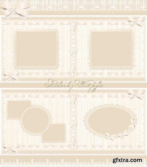 Beautiful photo album with beige delicate patterns design