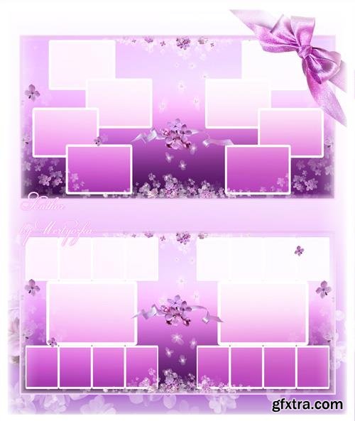 Beautiful photo album with beautiful lilac patterns design