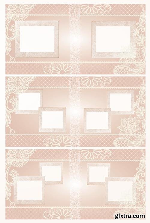 Beautiful wedding photo album with delicate patterns design