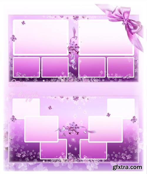 Beautiful photo album with beautiful lilac patterns design