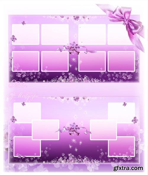 Beautiful photo album with beautiful lilac patterns design