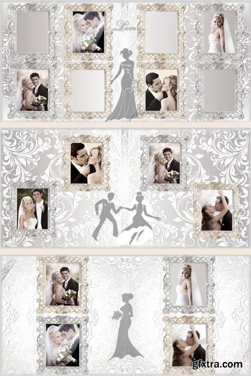 Beautiful wedding photo album with delicate design