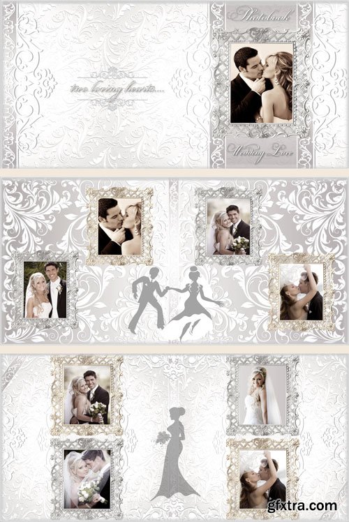 Beautiful wedding photo album with delicate design