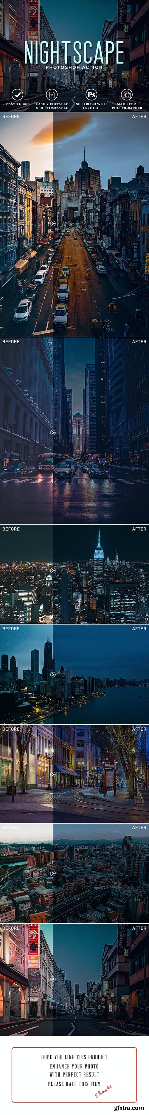 GraphicRiver - Nightscape Photoshop Action 27482491