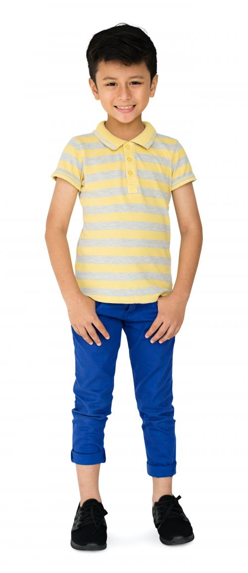 A Caucasian Boy Standing Smiling Background Studio Portrait - 4825