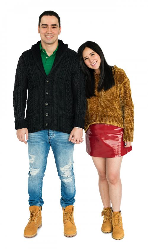 Cheerful Couple Studio Portraut Concept - 4399