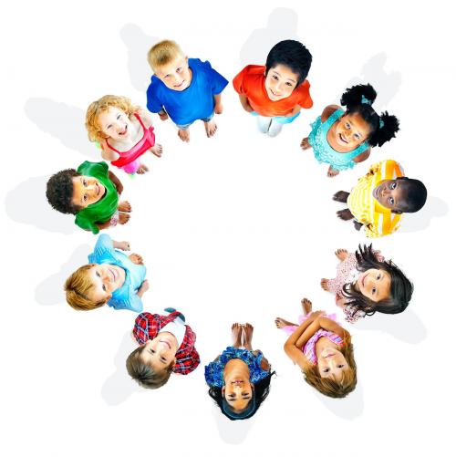 Diverse kids in a circle - 5488