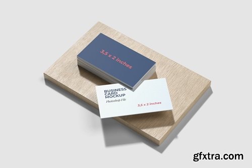 Business Card Mockup on the wood base